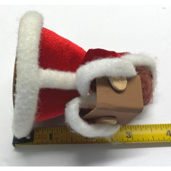 Vintage Christmas Caroler in Red Robe 3.75" Tall Christmas Home Decoration - Picture 4 of 6